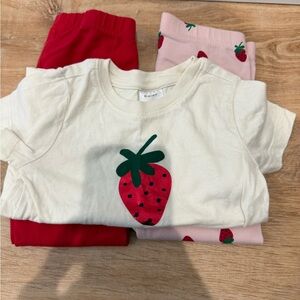 Strawberry Print T-Shirt and Pants Set